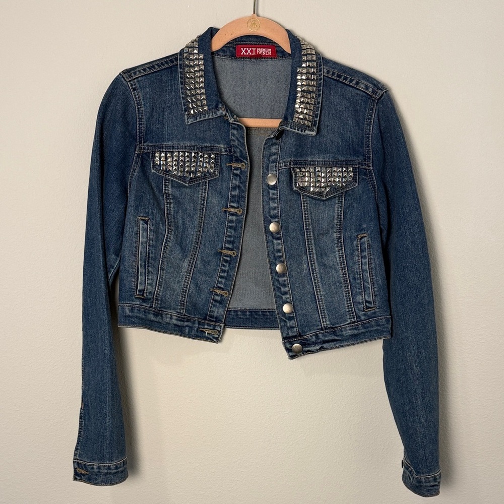 XXI Premium Denim Cropped Jacket with Red Label